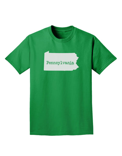 Pennsylvania - United States Shape Adult Dark T-Shirt by TooLoud-Mens T-Shirt-TooLoud-Kelly-Green-Small-Davson Sales