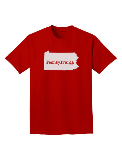 Pennsylvania - United States Shape Adult Dark T-Shirt by TooLoud-Mens T-Shirt-TooLoud-Red-Small-Davson Sales