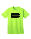 Pennsylvania - United States Shape Adult T-Shirt: A Stylish Addition to Your Wardrobe by TooLoud-Mens T-shirts-TooLoud-Neon-Green-Small-Davson Sales