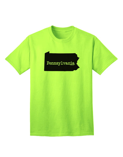 Pennsylvania - United States Shape Adult T-Shirt: A Stylish Addition to Your Wardrobe by TooLoud-Mens T-shirts-TooLoud-Neon-Green-Small-Davson Sales