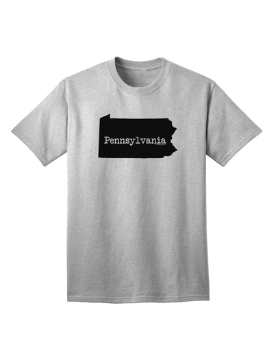 Pennsylvania - United States Shape Adult T-Shirt: A Stylish Addition to Your Wardrobe by TooLoud-Mens T-shirts-TooLoud-AshGray-Small-Davson Sales