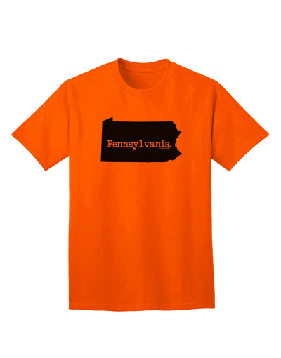 Pennsylvania - United States Shape Adult T-Shirt: A Stylish Addition to Your Wardrobe by TooLoud-Mens T-shirts-TooLoud-Orange-Small-Davson Sales