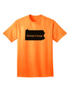 Pennsylvania - United States Shape Adult T-Shirt: A Stylish Addition to Your Wardrobe by TooLoud-Mens T-shirts-TooLoud-Neon-Orange-Small-Davson Sales