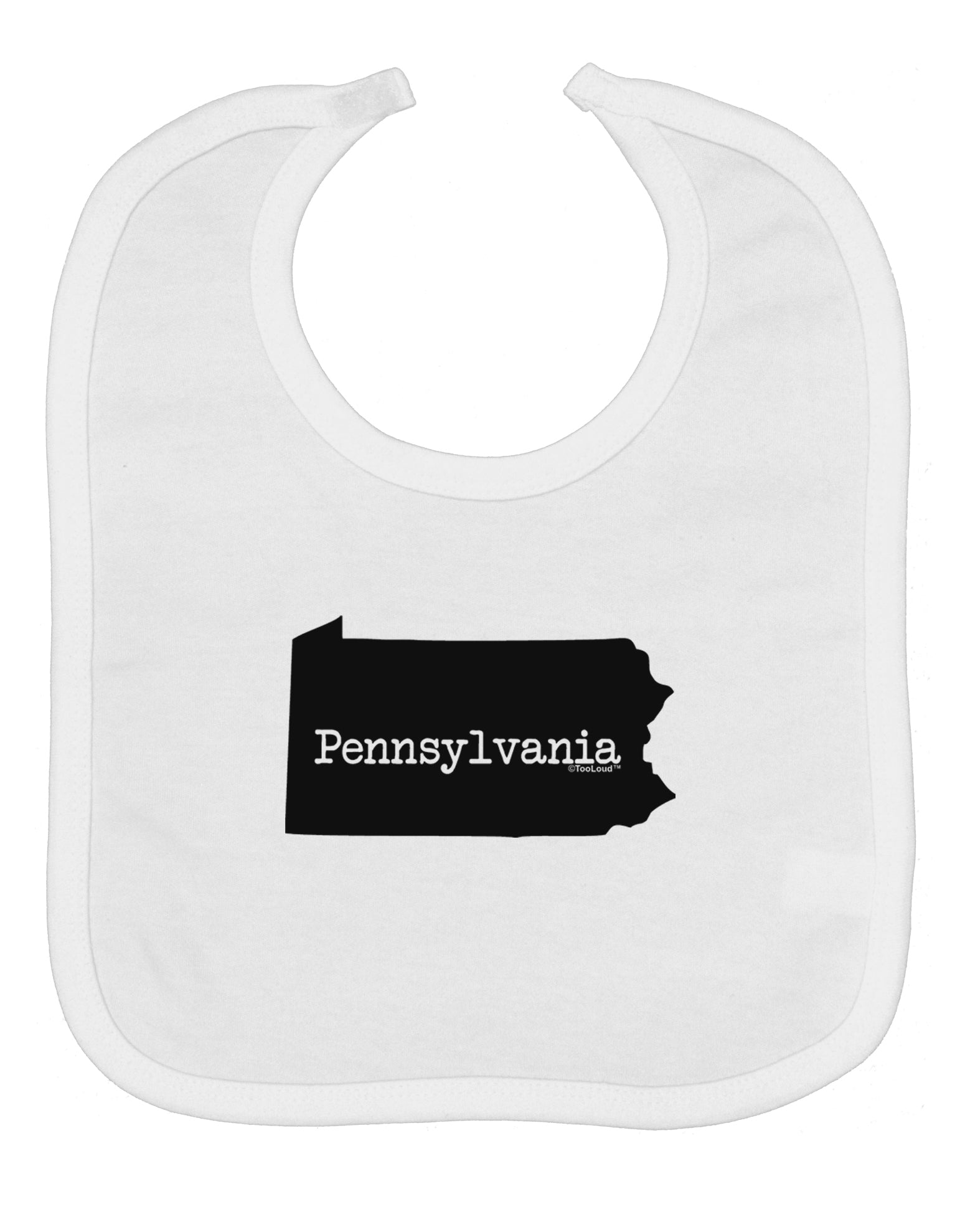 Pennsylvania - United States Shape Baby Bib by TooLoud