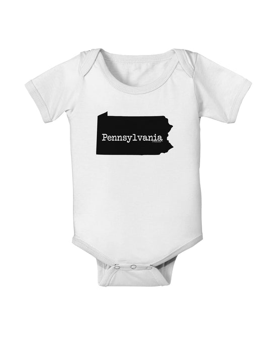 Pennsylvania - United States Shape Baby Romper Bodysuit by TooLoud-Baby Romper-TooLoud-White-06-Months-Davson Sales