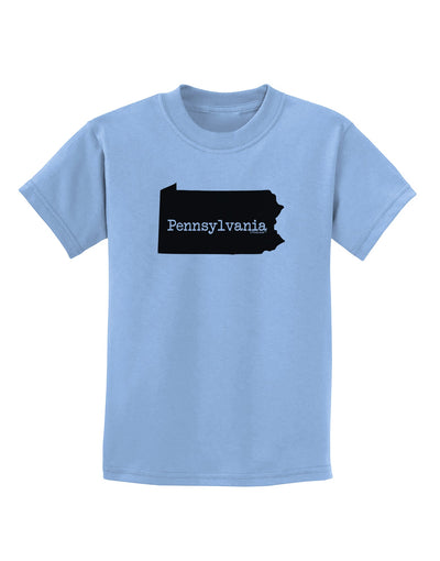 Pennsylvania - United States Shape Childrens T-Shirt by TooLoud-Childrens T-Shirt-TooLoud-Light-Blue-X-Small-Davson Sales