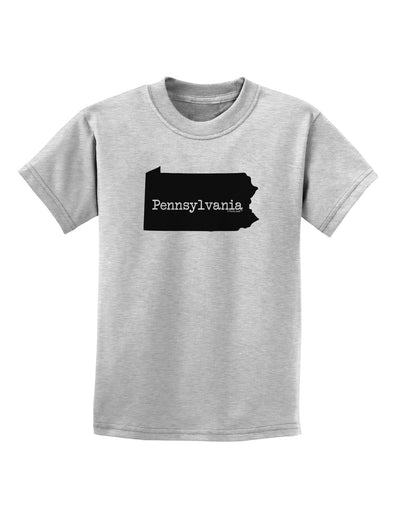 Pennsylvania - United States Shape Childrens T-Shirt by TooLoud-Childrens T-Shirt-TooLoud-AshGray-X-Small-Davson Sales