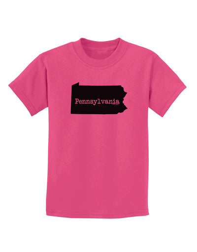 Pennsylvania - United States Shape Childrens T-Shirt by TooLoud-Childrens T-Shirt-TooLoud-Sangria-X-Small-Davson Sales