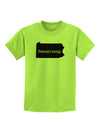 Pennsylvania - United States Shape Childrens T-Shirt by TooLoud-Childrens T-Shirt-TooLoud-Lime-Green-X-Small-Davson Sales