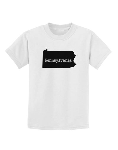 Pennsylvania - United States Shape Childrens T-Shirt by TooLoud-Childrens T-Shirt-TooLoud-White-X-Small-Davson Sales