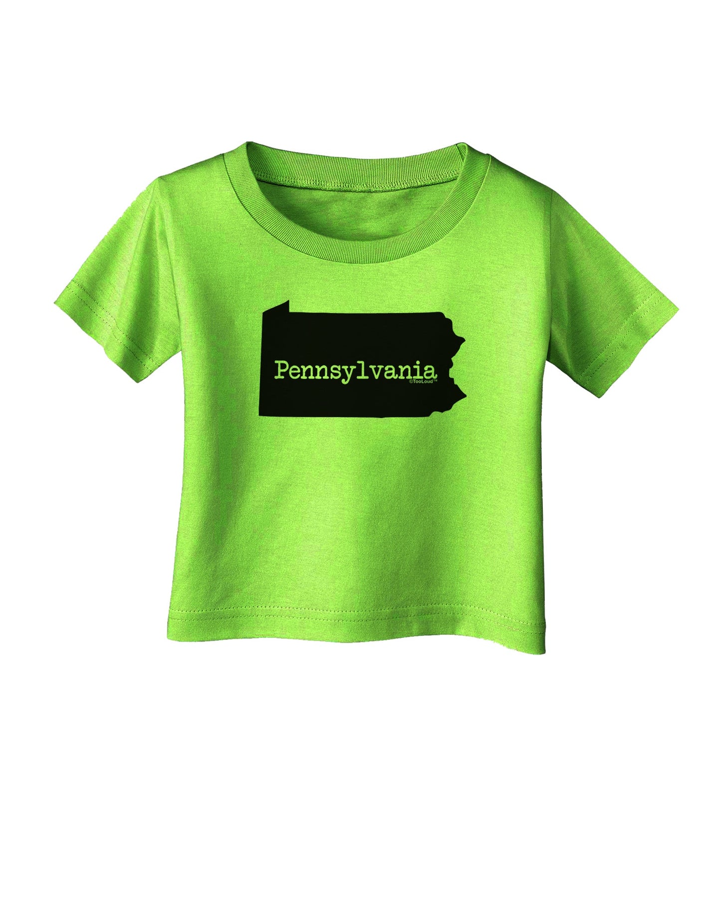 Pennsylvania - United States Shape Infant T-Shirt by TooLoud-Infant T-Shirt-TooLoud-Lime-Green-06-Months-Davson Sales