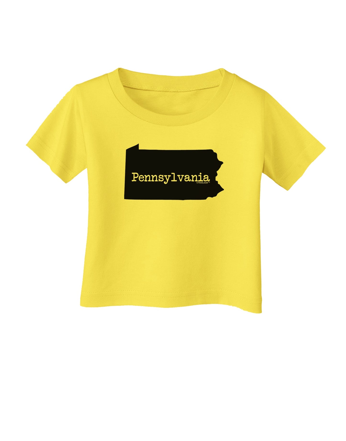 Pennsylvania - United States Shape Infant T-Shirt by TooLoud-Infant T-Shirt-TooLoud-Yellow-06-Months-Davson Sales