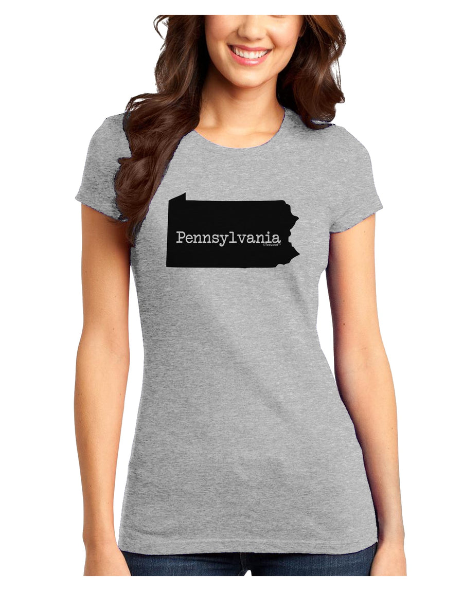 Pennsylvania - United States Shape Juniors T-Shirt by TooLoud-Womens Juniors T-Shirt-TooLoud-White-Juniors Fitted X-Small-Davson Sales