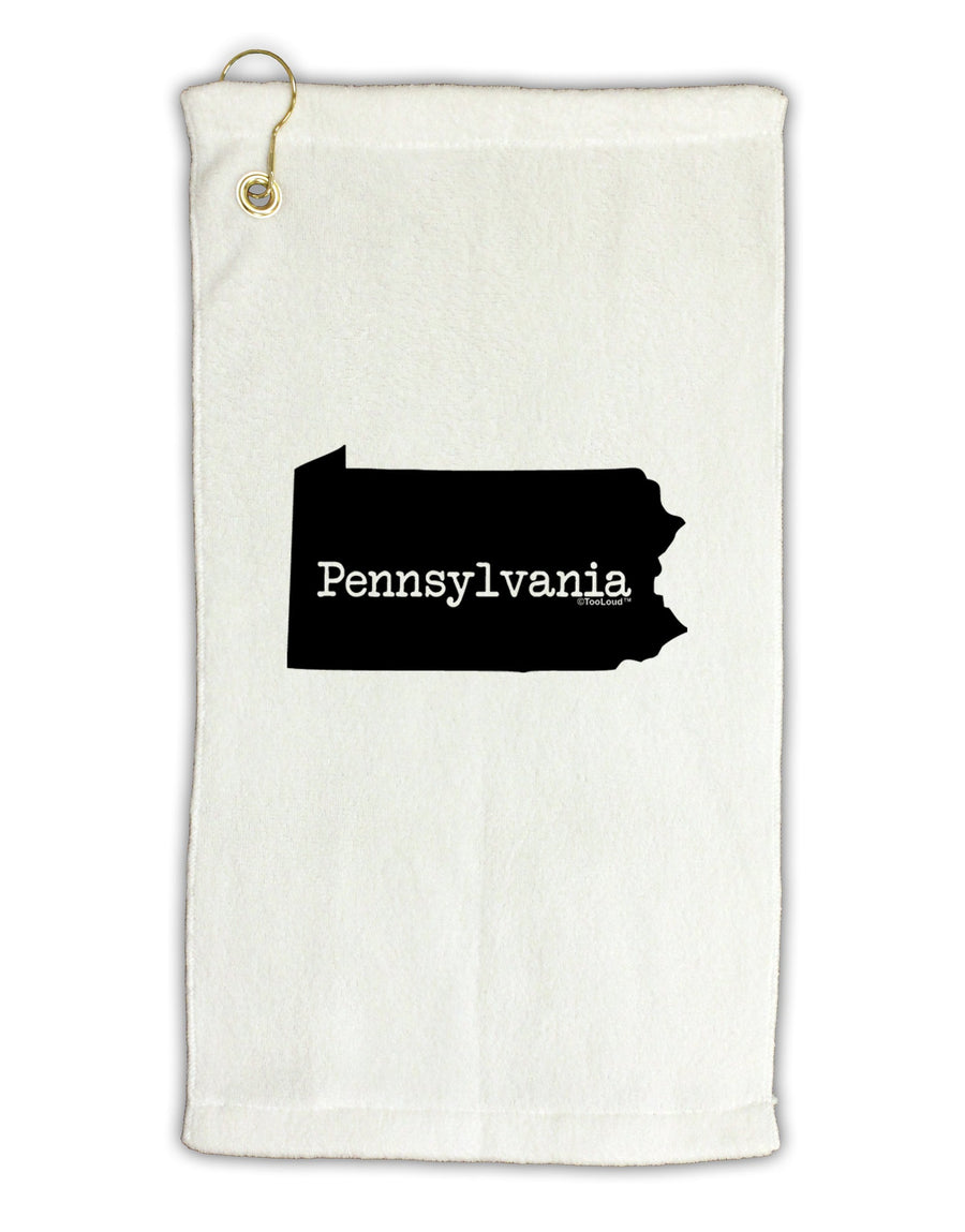 Pennsylvania - United States Shape Micro Terry Gromet Golf Towel 16 x 25 inch by TooLoud-Golf Towel-TooLoud-White-Davson Sales