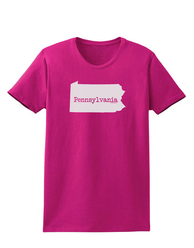 Pennsylvania - United States Shape Womens Dark T-Shirt by TooLoud-Womens T-Shirt-TooLoud-Hot-Pink-Small-Davson Sales