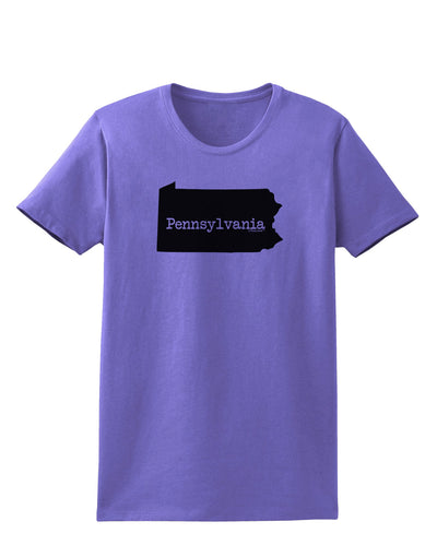 Pennsylvania - United States Shape Womens T-Shirt by TooLoud-Womens T-Shirt-TooLoud-Violet-X-Small-Davson Sales