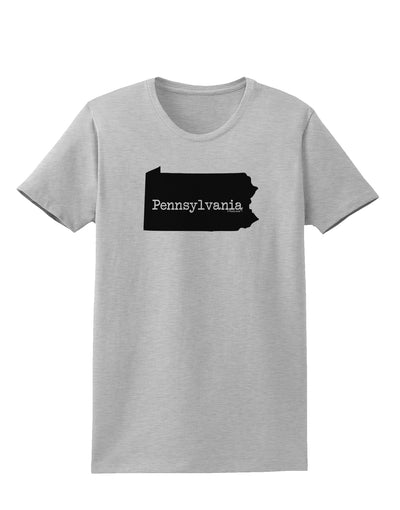 Pennsylvania - United States Shape Womens T-Shirt by TooLoud-Womens T-Shirt-TooLoud-AshGray-X-Small-Davson Sales