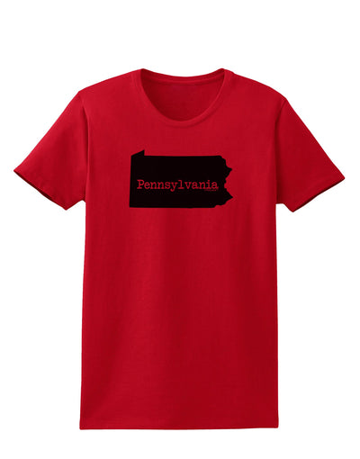 Pennsylvania - United States Shape Womens T-Shirt by TooLoud-Womens T-Shirt-TooLoud-Red-X-Small-Davson Sales