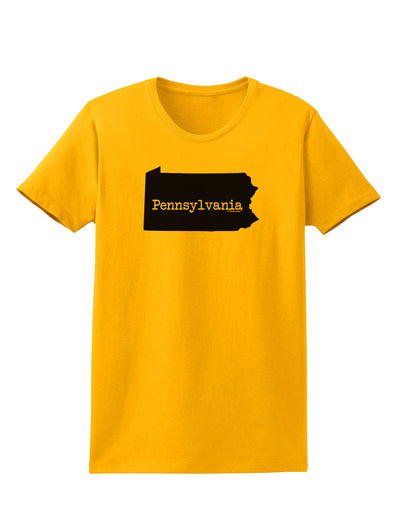 Pennsylvania - United States Shape Womens T-Shirt by TooLoud-Womens T-Shirt-TooLoud-Gold-X-Small-Davson Sales