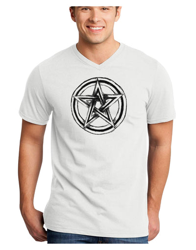 Pentacle Magick Witchcraft Star Adult V-Neck T-shirt-Mens V-Neck T-Shirt-TooLoud-White-Small-Davson Sales