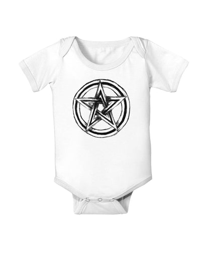 Pentacle Magick Witchcraft Star Baby Romper Bodysuit-Baby Romper-TooLoud-White-06-Months-Davson Sales