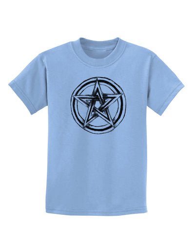 Pentacle Magick Witchcraft Star Childrens T-Shirt-Childrens T-Shirt-TooLoud-Light-Blue-X-Small-Davson Sales