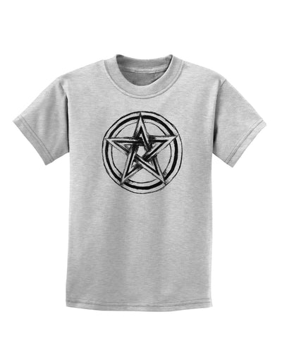 Pentacle Magick Witchcraft Star Childrens T-Shirt-Childrens T-Shirt-TooLoud-AshGray-X-Small-Davson Sales