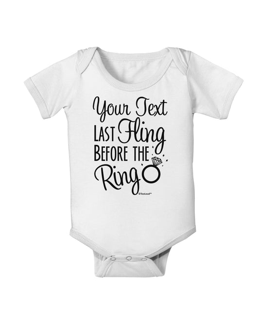 Personalized Bachelorette Party - Last Fling Before the Ring Baby Romper Bodysuit-Baby Romper-TooLoud-White-06-Months-Davson Sales