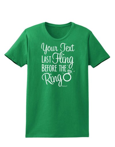 Personalized Bachelorette Party - Last Fling Before the Ring Womens Dark T-Shirt-TooLoud-Kelly-Green-X-Small-Davson Sales