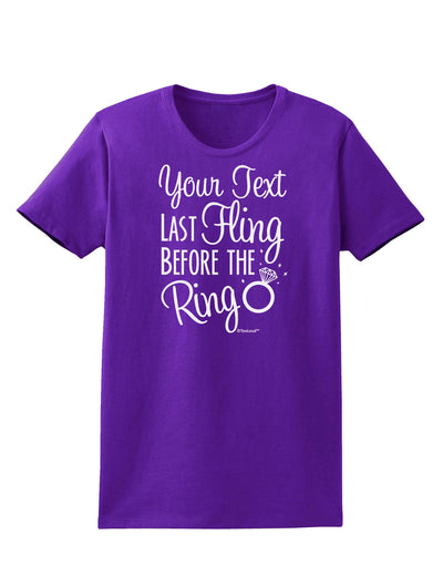 Personalized Bachelorette Party - Last Fling Before the Ring Womens Dark T-Shirt-TooLoud-Purple-X-Small-Davson Sales