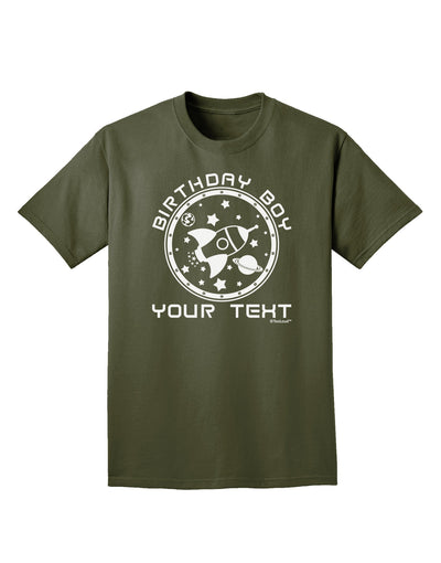 Personalized Birthday Boy Space with Customizable Name Adult Dark T-Shirt-Mens T-Shirt-TooLoud-Military-Green-Small-Davson Sales