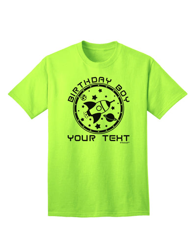 Personalized Birthday Boy Space with Customizable Name Adult T-Shirt-Mens T-Shirt-TooLoud-Neon-Green-Small-Davson Sales
