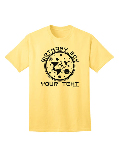 Personalized Birthday Boy Space with Customizable Name Adult T-Shirt-Mens T-Shirt-TooLoud-Yellow-Small-Davson Sales