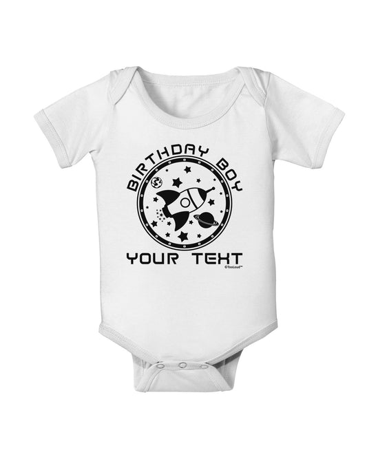 Personalized Birthday Boy Space with Customizable Name Baby Romper Bodysuit-Baby Romper-TooLoud-White-06-Months-Davson Sales