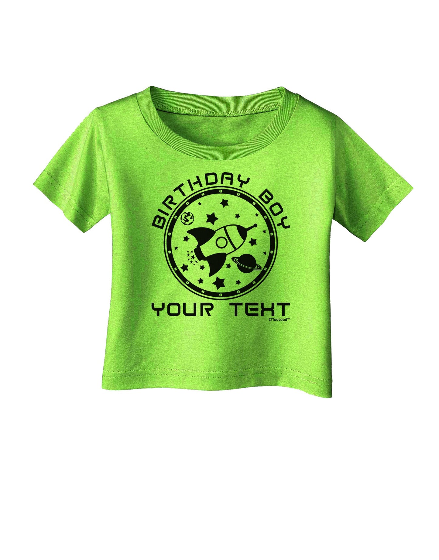 Personalized Birthday Boy Space with Customizable Name Infant T-Shirt-Infant T-Shirt-TooLoud-Lime-Green-06-Months-Davson Sales
