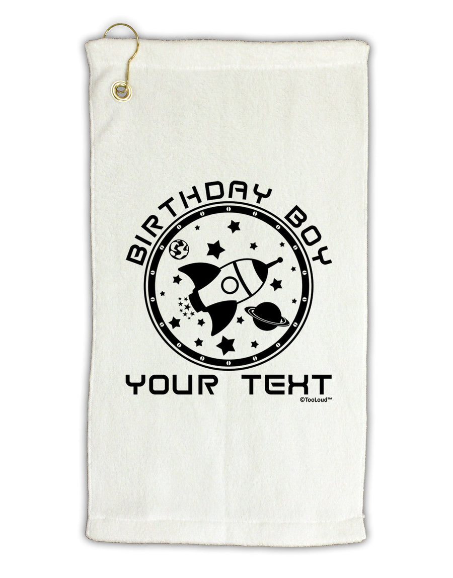 Personalized Birthday Boy Space with Customizable Name Micro Terry Gromet Golf Towel 16 x 25 inch-Golf Towel-TooLoud-White-Davson Sales