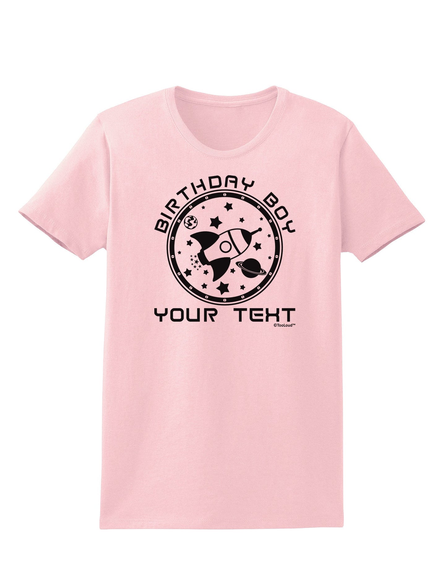 Personalized Birthday Boy Space with Customizable Name Womens T-Shirt-Womens T-Shirt-TooLoud-PalePink-X-Small-Davson Sales