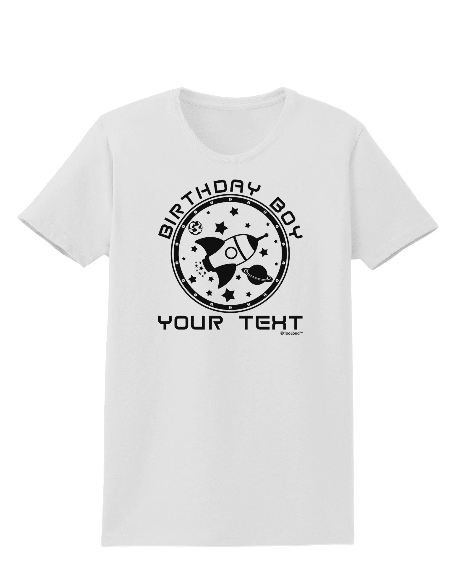 Personalized Birthday Boy Space with Customizable Name Womens T-Shirt-Womens T-Shirt-TooLoud-White-X-Small-Davson Sales