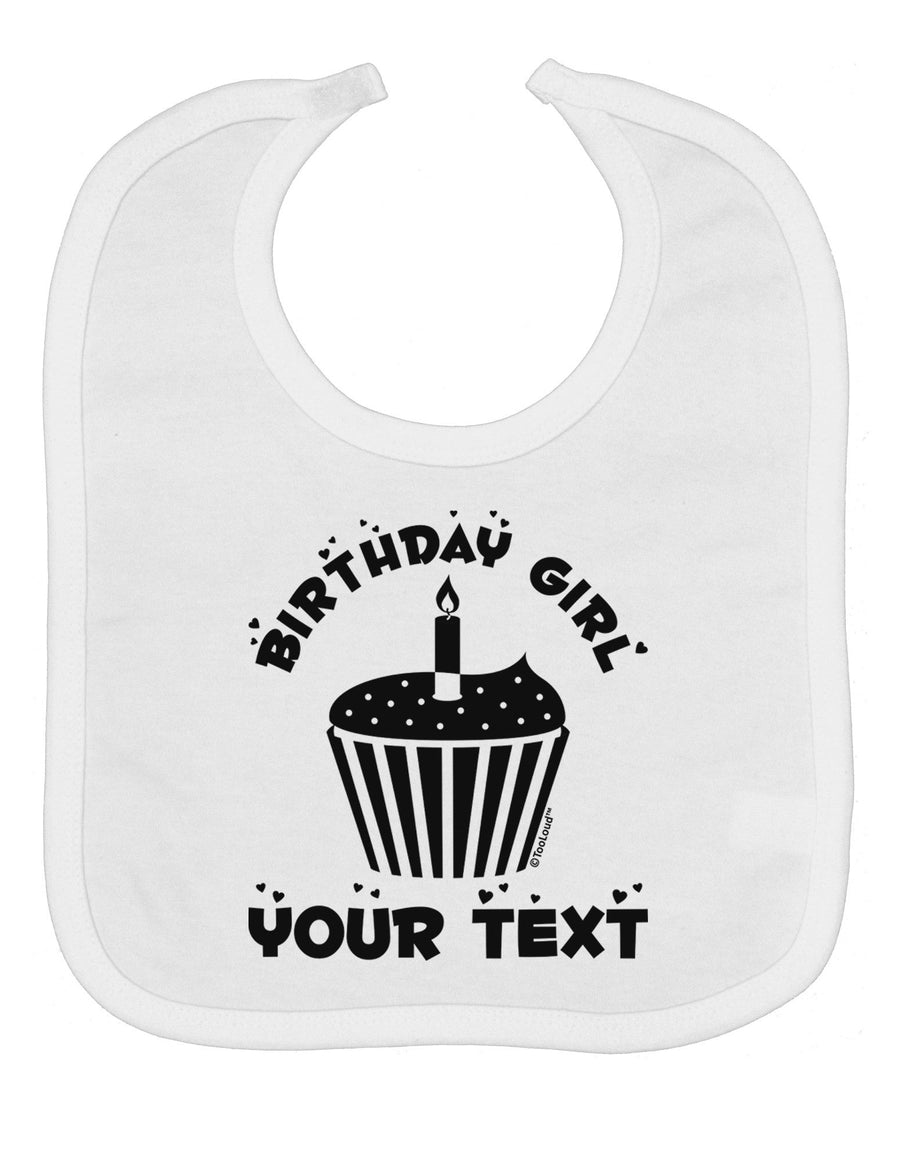 Personalized Birthday Girl Cupcake -Customizable- Name Baby Bib