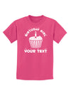 Personalized Birthday Girl Cupcake -Customizable- Name Childrens Dark T-Shirt-Childrens T-Shirt-TooLoud-Sangria-X-Small-Davson Sales