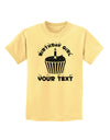 Personalized Birthday Girl Cupcake -Customizable- Name Childrens T-Shirt-Childrens T-Shirt-TooLoud-Daffodil-Yellow-X-Small-Davson Sales