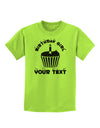 Personalized Birthday Girl Cupcake -Customizable- Name Childrens T-Shirt-Childrens T-Shirt-TooLoud-Lime-Green-X-Small-Davson Sales