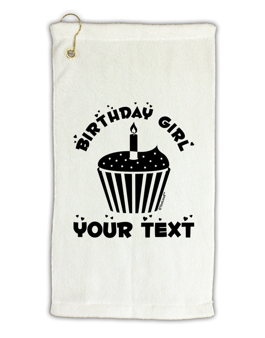 Personalized Birthday Girl Cupcake -Customizable- Name Micro Terry Gromet Golf Towel 16 x 25 inch-Golf Towel-TooLoud-White-Davson Sales