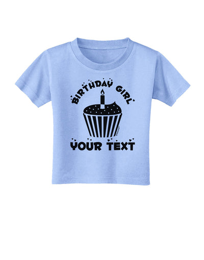 Personalized Birthday Girl Cupcake -Customizable- Name Toddler T-Shirt-Toddler T-Shirt-TooLoud-Aquatic-Blue-2T-Davson Sales