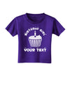 Personalized Birthday Girl Cupcake -Customizable- Name Toddler T-Shirt Dark-Toddler T-Shirt-TooLoud-Purple-2T-Davson Sales