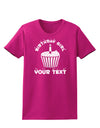 Personalized Birthday Girl Cupcake -Customizable- Name Womens Dark T-Shirt-TooLoud-Hot-Pink-Small-Davson Sales