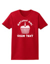 Personalized Birthday Girl Cupcake -Customizable- Name Womens Dark T-Shirt-TooLoud-Red-X-Small-Davson Sales