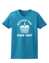 Personalized Birthday Girl Cupcake -Customizable- Name Womens Dark T-Shirt-TooLoud-Turquoise-X-Small-Davson Sales