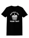 Personalized Birthday Girl Cupcake -Customizable- Name Womens Dark T-Shirt-TooLoud-Black-X-Small-Davson Sales