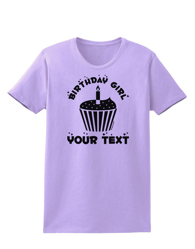 Personalized Birthday Girl Cupcake -Customizable- Name Womens T-Shirt-Womens T-Shirt-TooLoud-Lavender-X-Small-Davson Sales